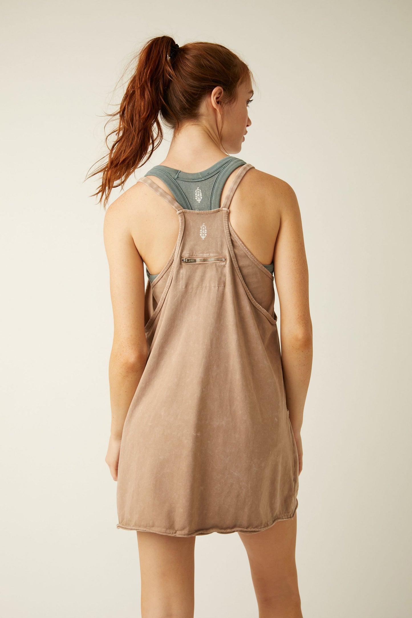 FREE PEOPLE MOVEMENT HOT SHOT MINI DRESS MOCHA LATTE