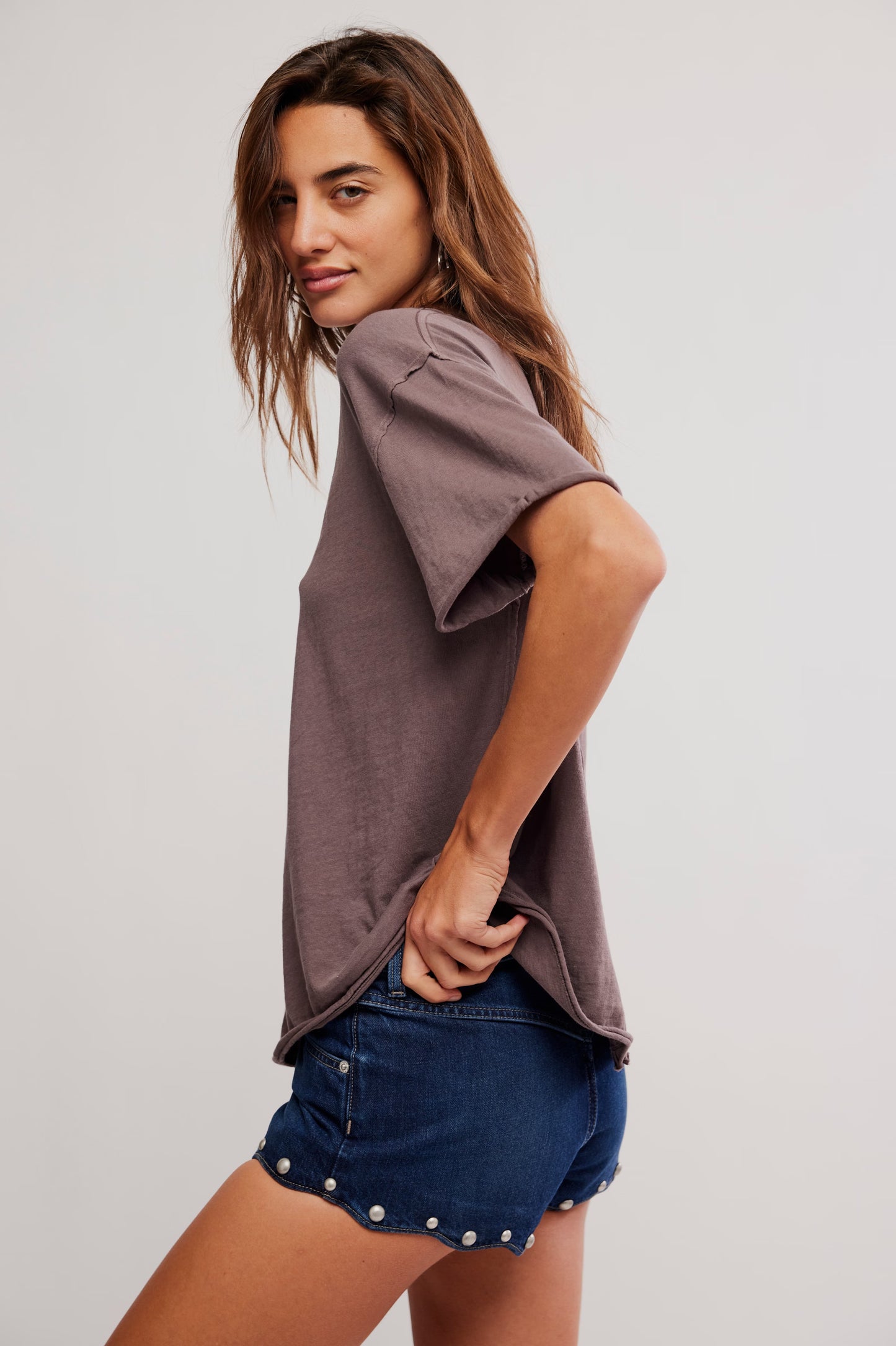 FREE PEOPLE NINA TEE MOCHACCINO
