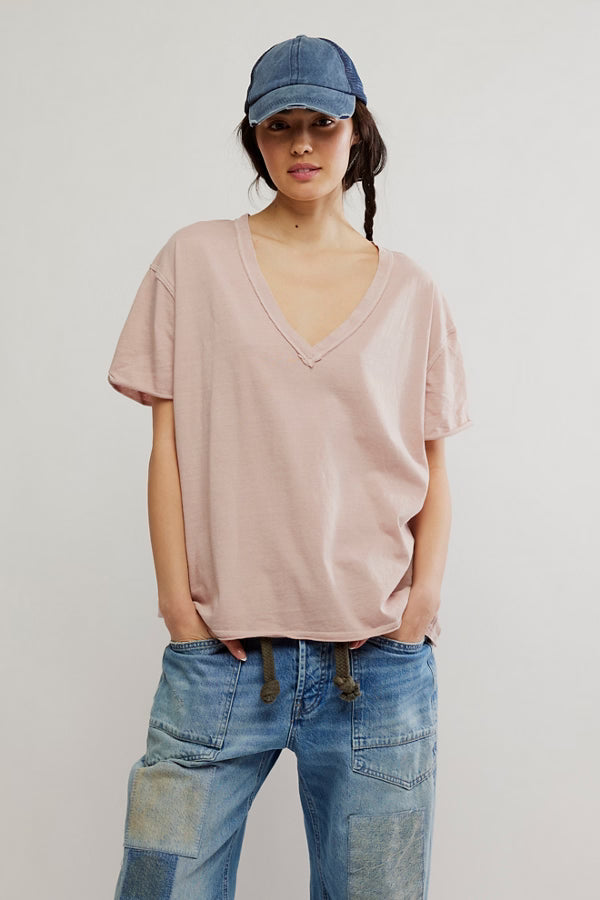 FREE PEOPLE NINA V TEE CASHMERE