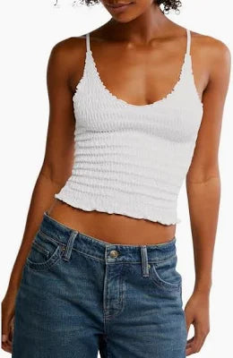 FREE PEOPLE PUCKER UP CAMI IVORY