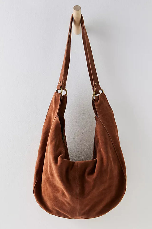 FREE PEOPLE ROMA SUEDE TOTE BAG RUST