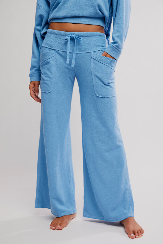 FREE PEOPLE STAYCATION LOUNGE PANT BLISSFUL BLUE