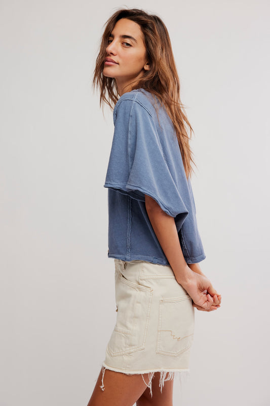 FREE PEOPLE WTF NEXT LEVEL TEE NIGHT SHADOW