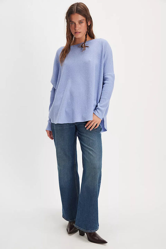 FREE PEOPLE We The Free Latte Blues Solid Thermal Dawn Breeze