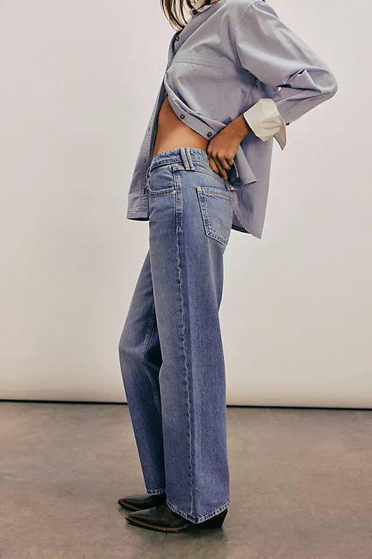 FREE PEOPLE We The Free Tennessee Low-Rise Boyfriend Jeans Cowboy Romance