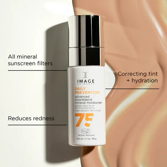 IMAGE SKINCARE DAILY PREVENTION advanced smartblend mineral moisturizer SPF 75 1.7 OZ NEW!