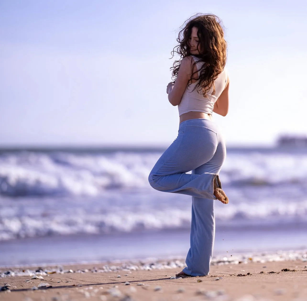 GODDESSWEAR CORDUROY CLASSIC FLARE PANT 886 HIGH WAIST PASTEL ULTRA LITE COLLECTION