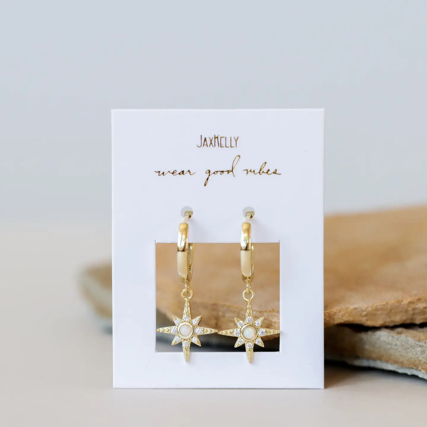 JAXKELLY Celestial - Starburst Mini Hoop - Gold Earring