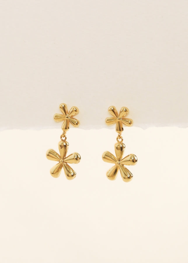 JAXKELLY Double Daisy Gold Earrings