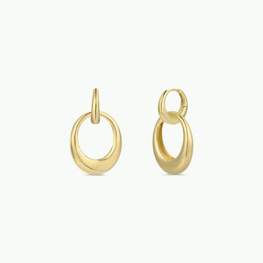 JAXKELLY Gold Hoop Coupled Earrings
