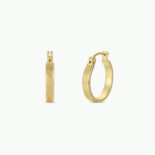 JAXKELLY Gold Hoop Textured Earrings