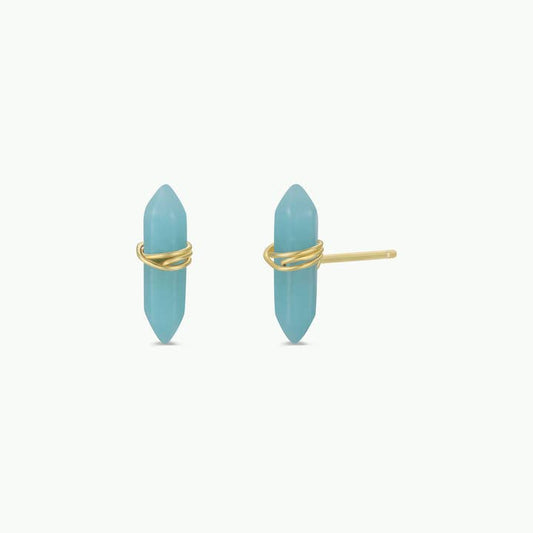 JAXKELLY MINERAL POINT AMAZONITE EARRINGS