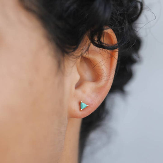 JAXKELLY MINI ENERGY GEM TURQUOISE EARRINGS