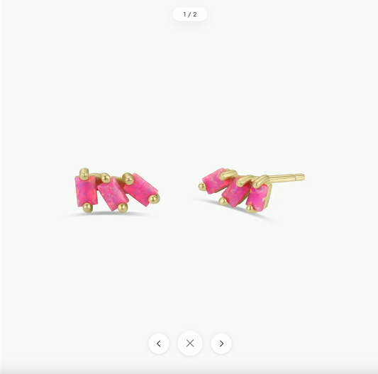 JAXKELLY Offset Trio Pink Opal Earrings 1