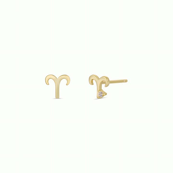 JAXKELLY Zodiac Gold Earrings Aries