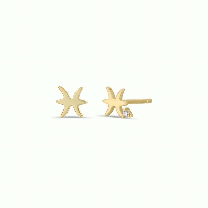 JAXKELLY Zodiac Gold Earrings Pisces