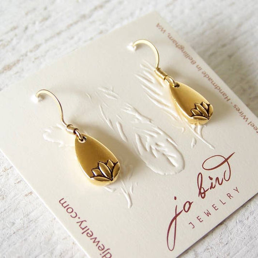 JO BIRD Lil Lotus Earrings Gold Charms