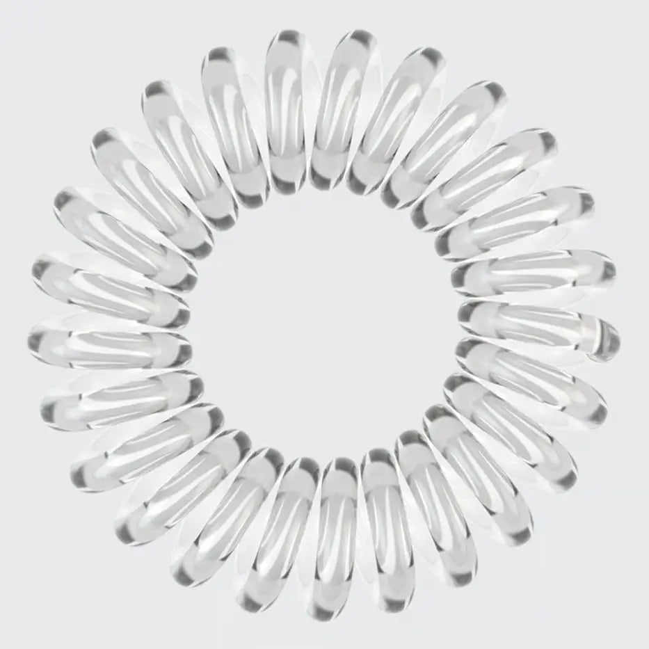 KITSCH CLEAR SPIRAL HAIR TIES-PACK OF 4