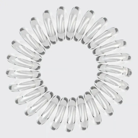 KITSCH CLEAR SPIRAL HAIR TIES-PACK OF 4