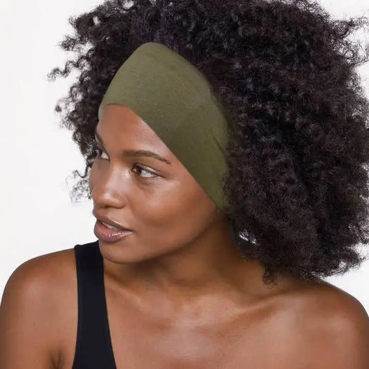 KITSCH COTTON ADJUSTABLE HEADBAND MOSS