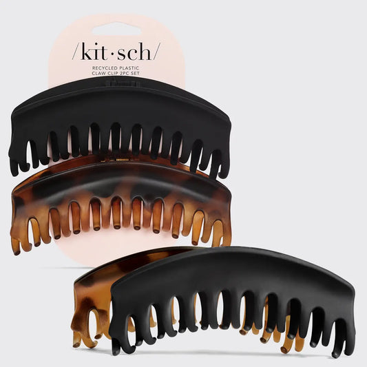 KITSCH LARGE DOME CLAW CLIPS 2 PC RECYCLED PLASTIC