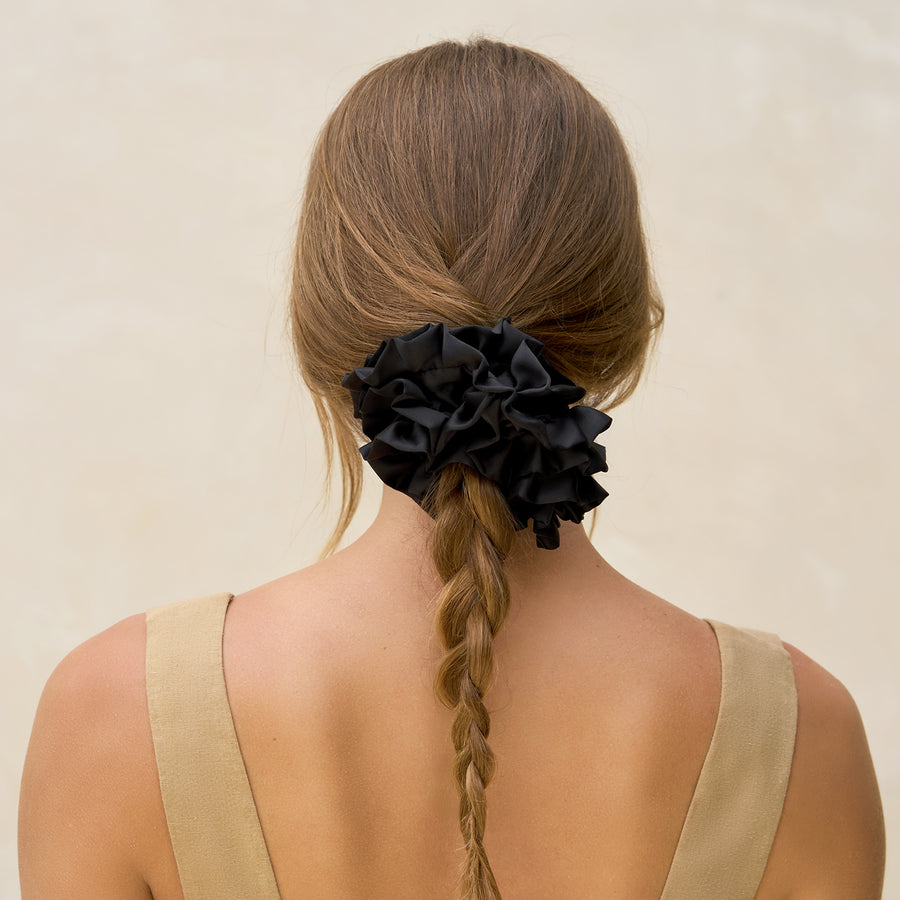 KITSCH Ruffle Scrunchie Extra Large Black