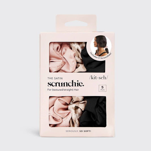 KITSCH THE SATIN SCRUNCHIE 5PC ASSORTED