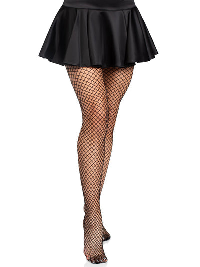 LEG AVENUE SPANDEX FISHNET TIGHTS- BLACK
