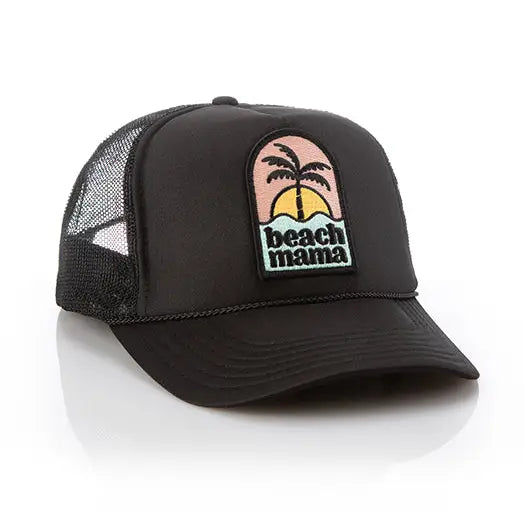 LOCAL BEACH BEACH MAMA TRUCKER HAT BLACK