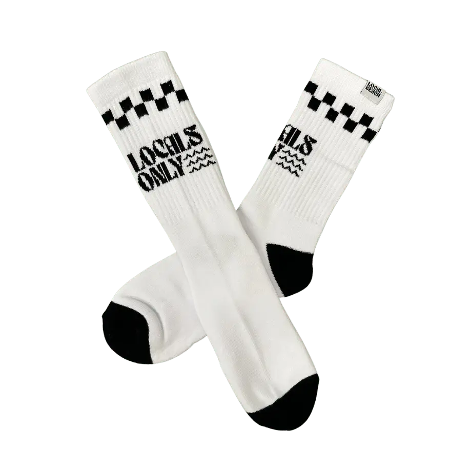 LOCAL BEACH LOCALS ONLY CREW SOCKS WHITE
