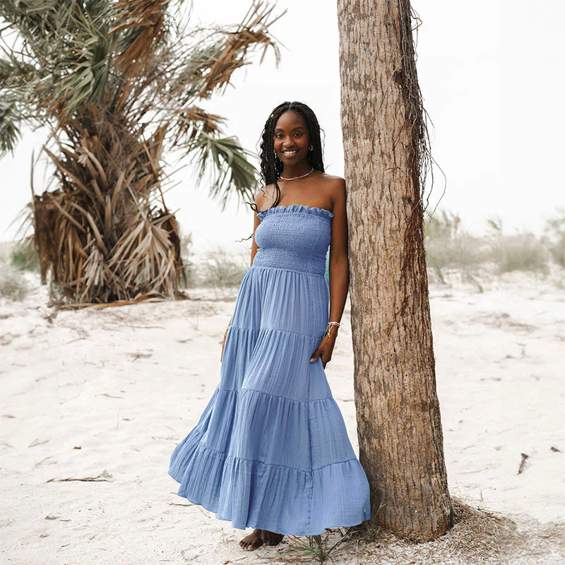 fitted lace wedding dress Maiah Blue Formal Maxi Dress - US 0 main image 1