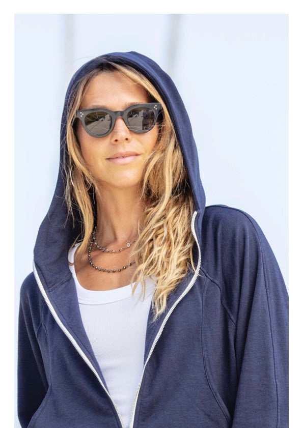 MILA ZIP HOODIE NAVY