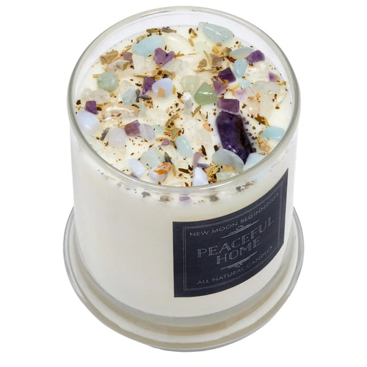 NEW MOON BEGINNINGS CANDLE PEACEFUL HOME 7.5 OZ