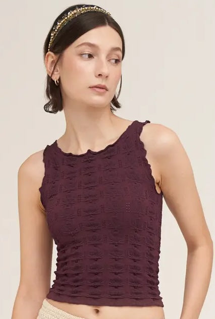 NIKIBIKI Floral Edge Lace Cami Raisin