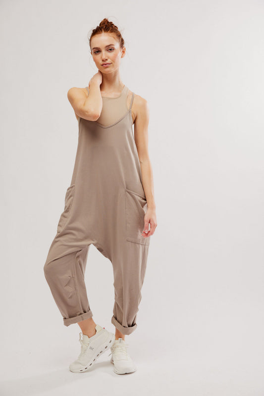 FREE PEOPLE MOVEMENT HOT SHOT ONESIE MOCHA LATTE