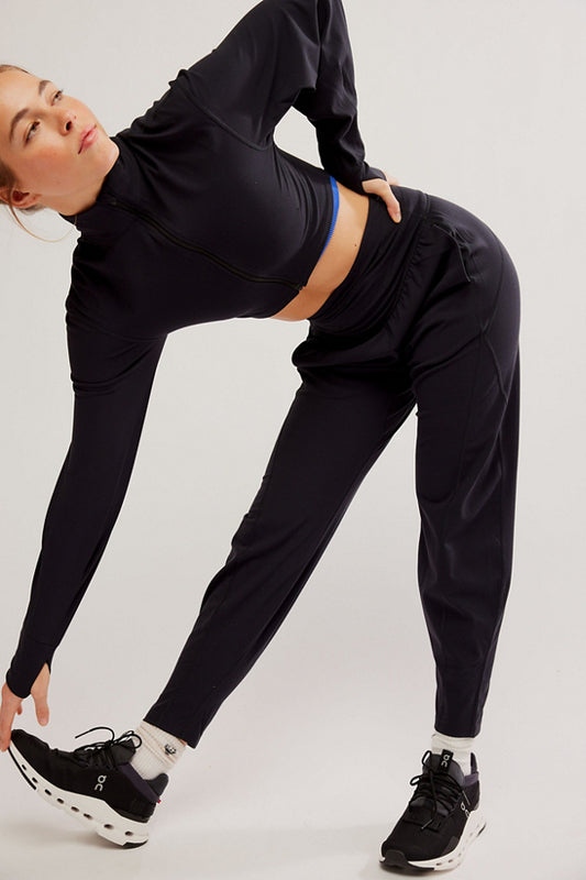 SALE FREE PEOPLE NEVER BETTER STRUCTURED JOGGER BLACK