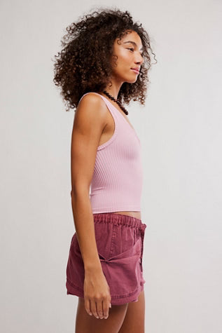FREE PEOPLE CLEAN SLATE SEAMLESS TANK ORCHID SMOKE