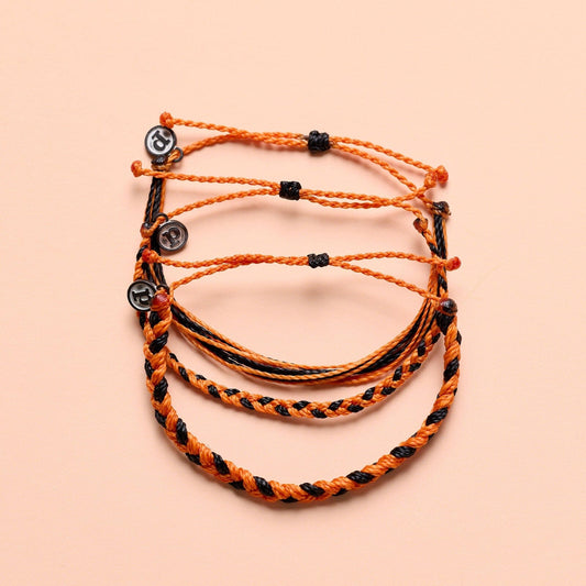 PURA VIDA MINI BRAIDED MULTI BRACELET BLACK/ORANGE