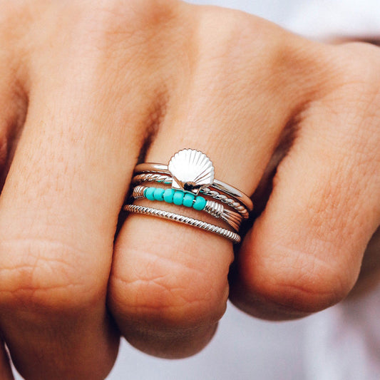 PURA VIDA Shell Ring Stack