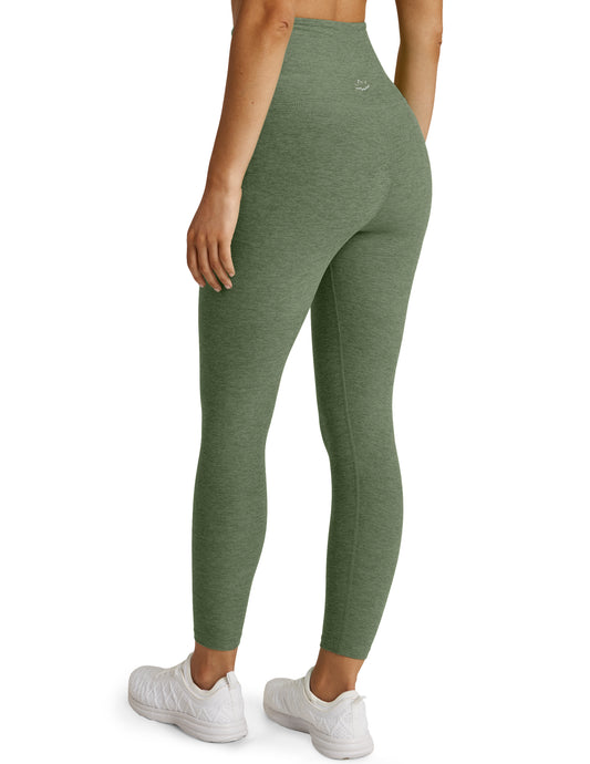 BEYOND YOGA CAUGHT IN THE MIDI HIGH WAISTED LEGGING MOSS GREEN HEATHER