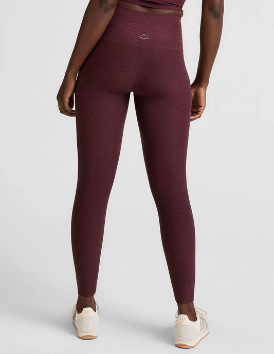 BEYOND YOGA CAUGHT IN THE MIDI HIGH WAISTED LEGGING MIDNIGHT BURGUNDY HEATHER