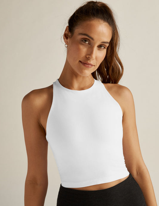 BEYOND YOGA REFOCUS CROPPED TANK CLOUD WHITE