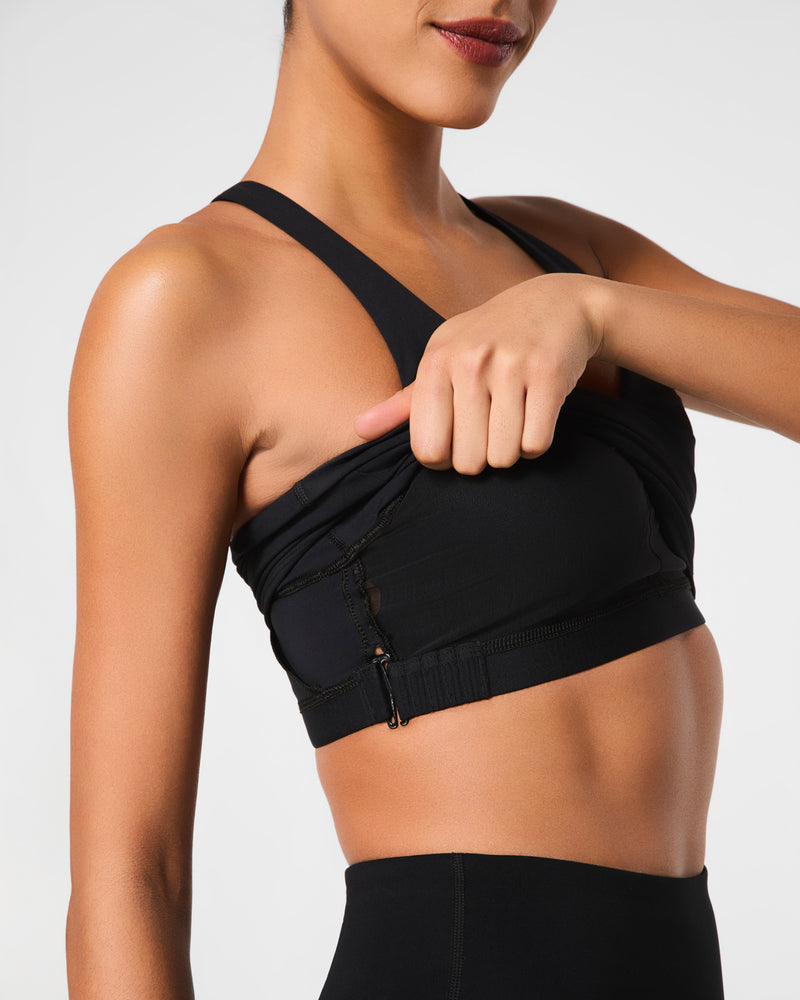 SPANX BOOST UP V-NECK SHELF TANK VERY BLACK