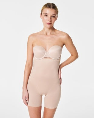 SPANX INVISIBLE SHAPING HIGH WAISTED MID THIGH SHORT CHAMPAGNE BEIGE
