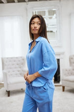 BLANCO BY NATURE HARLOW TOP AZURE