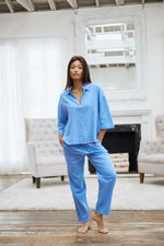 BLANCO BY NATURE HARLOW TOP AZURE