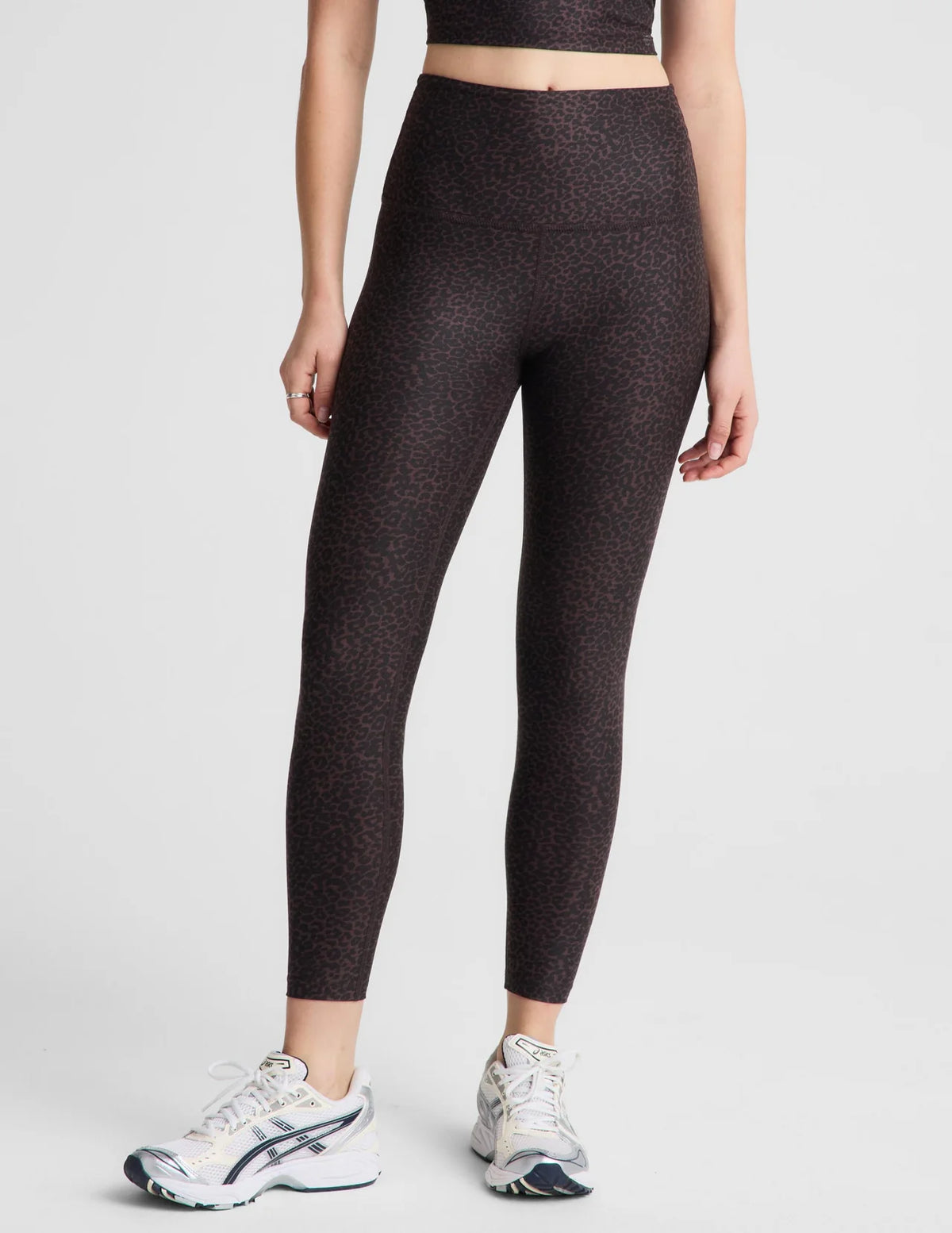 BEYOND YOGA SOFTMARK CAUGHT IN THE MIDI HIGH WAISTED LEGGING COCOA PLUM LEOPARD MULTI