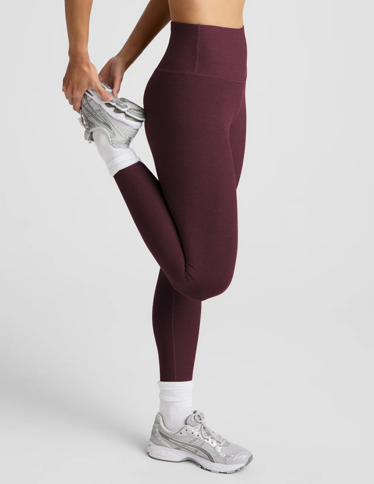 BEYOND YOGA SPACEDYE CAUGHT IN THE MIDI HIGH WAIST LEGGING CABERNET HEATHER