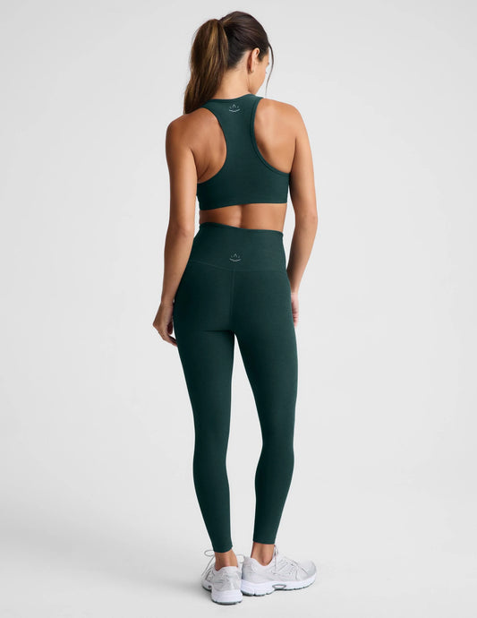 BEYOND YOGA SPACEDYE CAUGHT IN THE MIDI HIGH WAIST LEGGING DARK IVY HEATHER