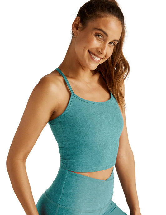 BEYOND YOGA SLIM RACERBACK CROPPED TANK DEEP AQUA